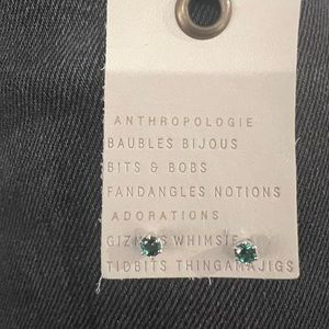 Aqua green colored crystal and silver post stud earrings